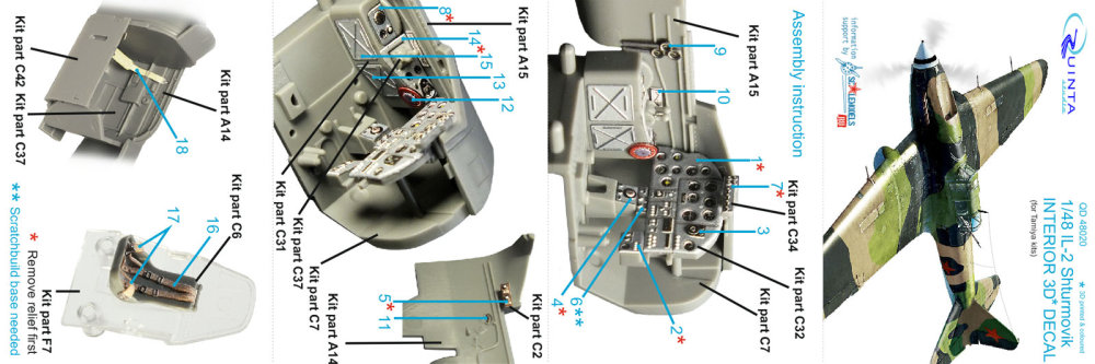 1/48 IL-2 3D-Print&colour Interior (TAM)