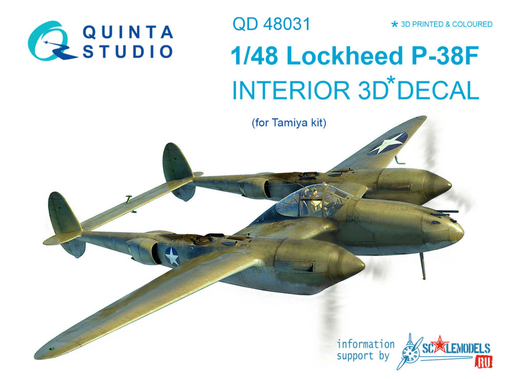 1/48 P-38F 3D-Printed & colour Interior (TAM)