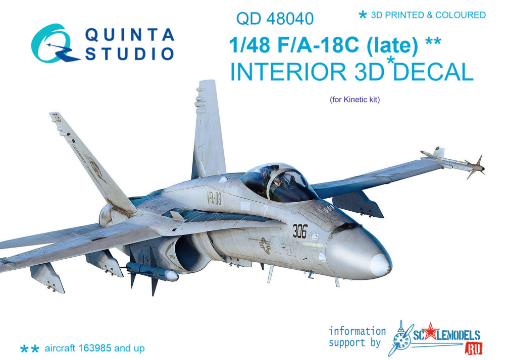 1/48 F/A-18C late 3D-Printed&colour Interior (KIN)