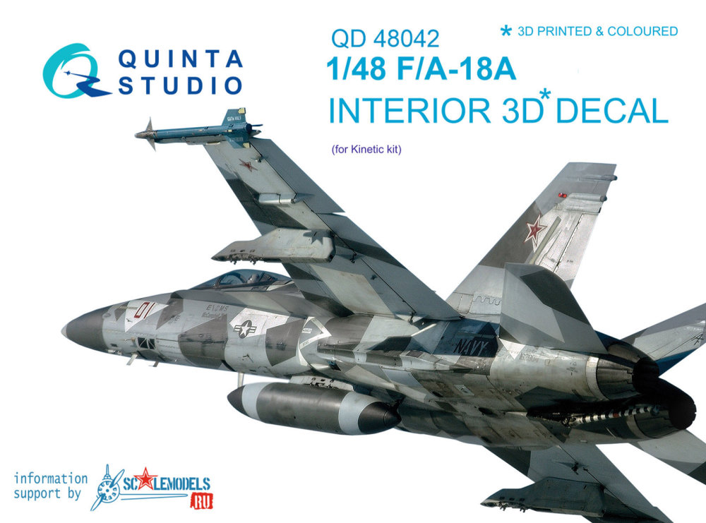 1/48 F/A-18A 3D-Printed & colour Interior (KIN)