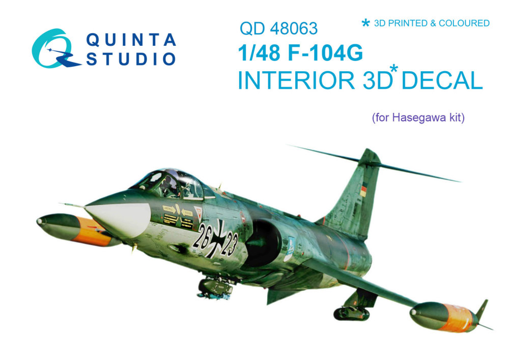 1/48 F-104G 3D-Printed & colour Interior (HAS)