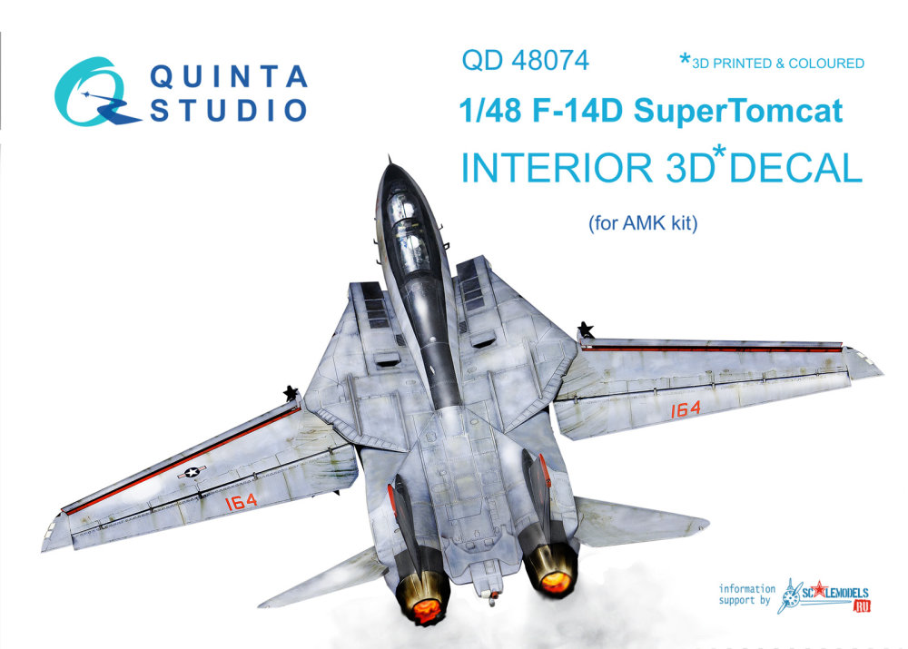 1/48 F-14D 3D-Print&colour Interior (AMK)