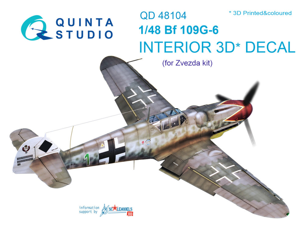 1/48 Bf 109G-6 3D-Print&colour Interior (ZVE)