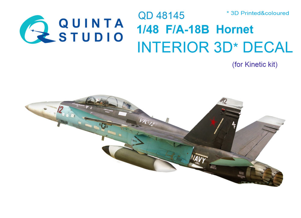1/48 F/A-18B Hornet 3D-Printed Interior (KIN)