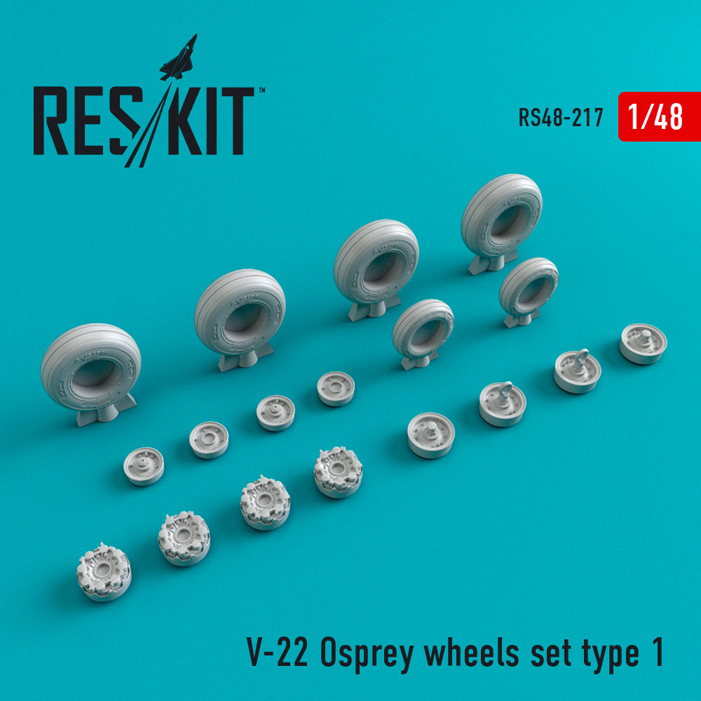 1/48 V-22 Osprey Type 1 wheels (HOBBYB/ITAL)
