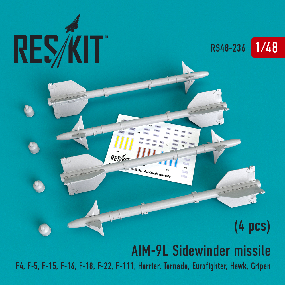 1/48 AIM-9L Sidewinder missile (4 pcs.) 