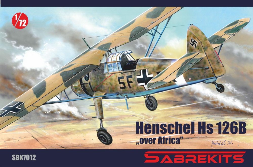 1/72 Henschel Hs 126B over Africa (3x camo)