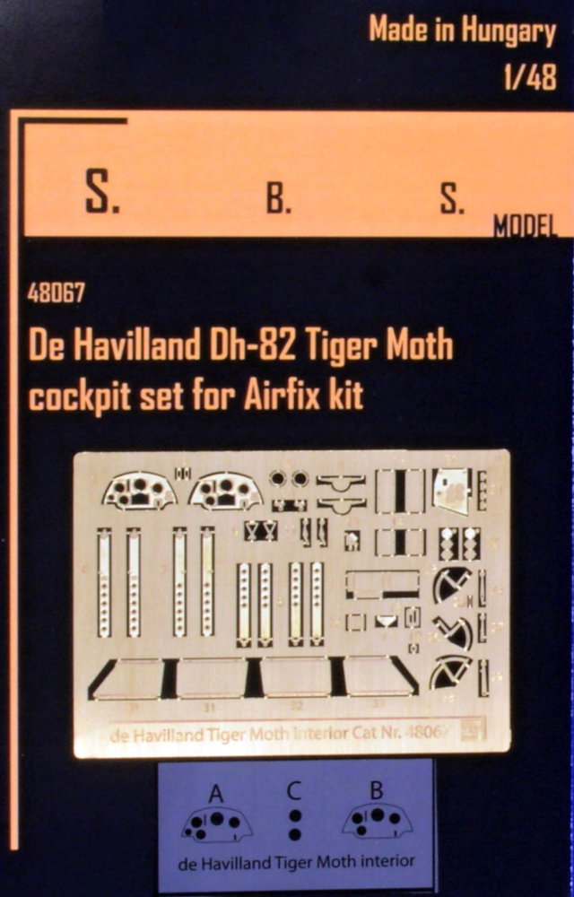 1/48 DH-82 Tiger Moth - cockpit PE set (AIRFIX)