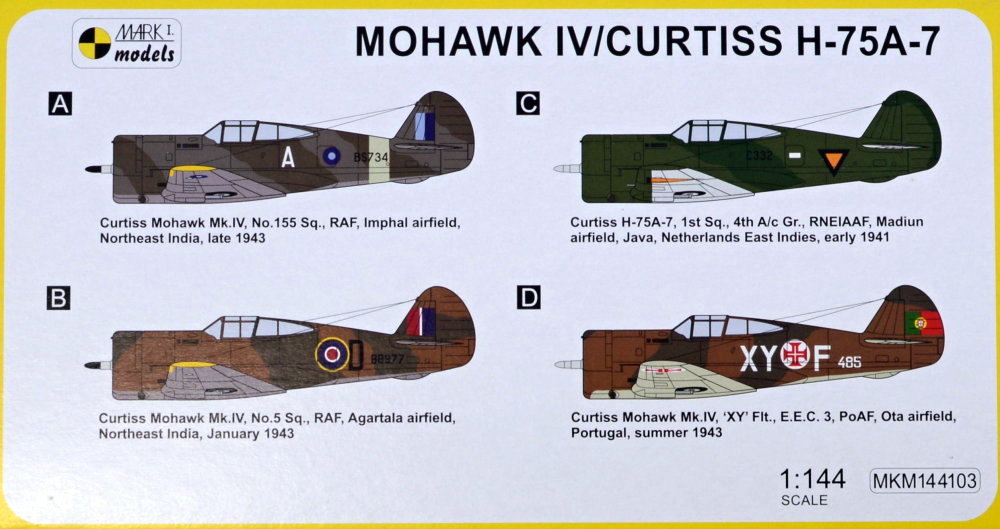 MODELIMEX Online Shop | 1/144 Mohawk IV / Curtiss H-75A-7 (2-in-1 ...