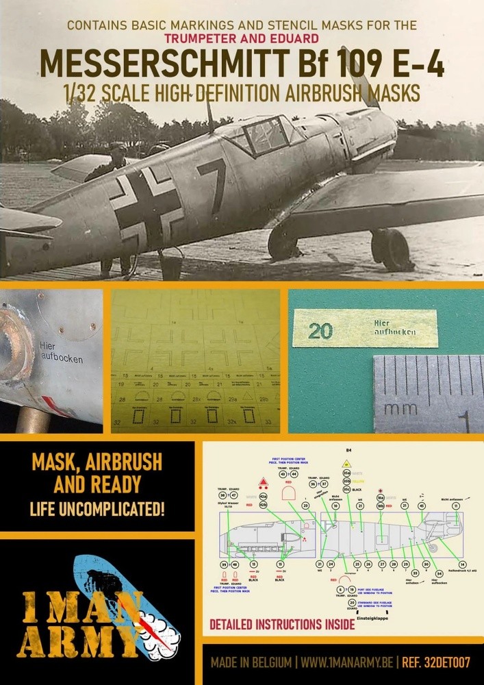 1/32 Bf 109 E4 Airbrush paint mask