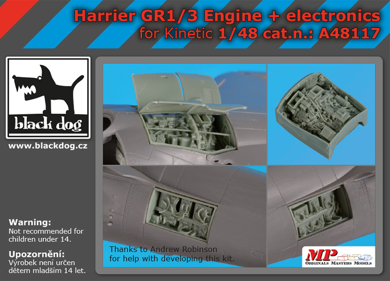 1/48 Harrier GR 1/3 engine + electronics (KIN)