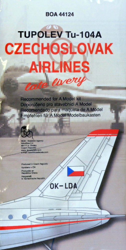 1/144 Decals Tu-104A Czechoslovak Airlines (AMOD)