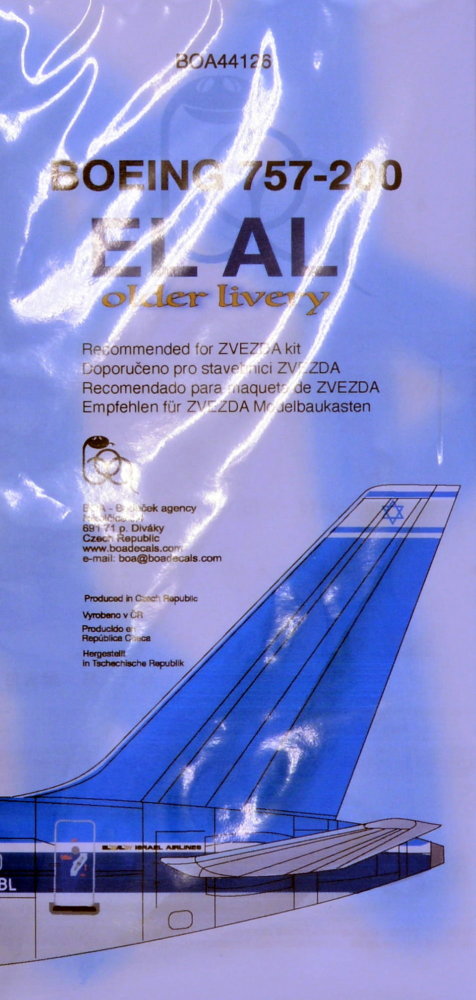 1/144 Decals B-757-200 EL AL older livery (ZVE)