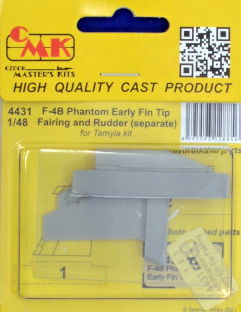 1/48 F-4B Phatnom Early Fin Tip Fairing & Rudder