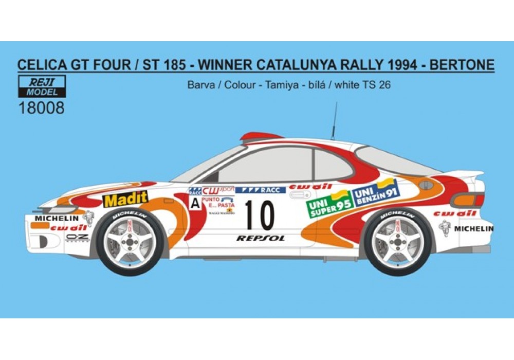1/18 Decal Celica ST185 Rally Catalunya 1994