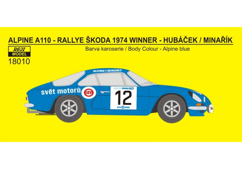 1/18 Decal Renault Alpine A110 Rally Škoda 1974
