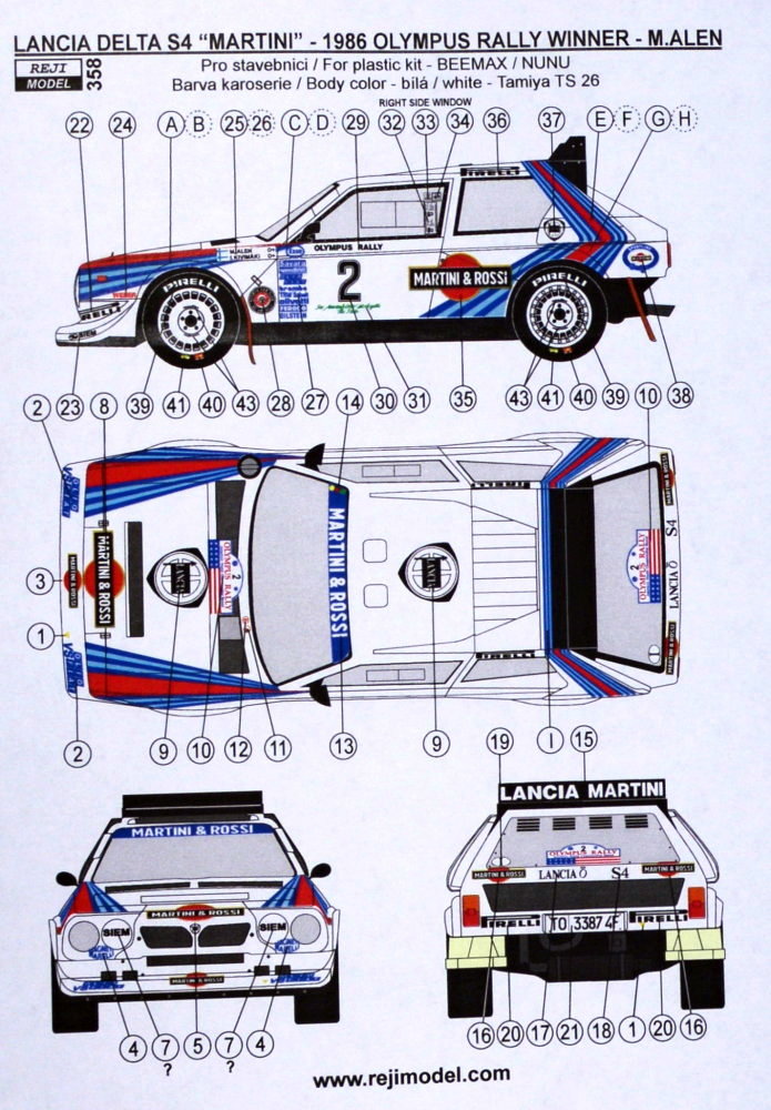 1/24 Lancia Delta S4 - Olympus Rally Winner 1986