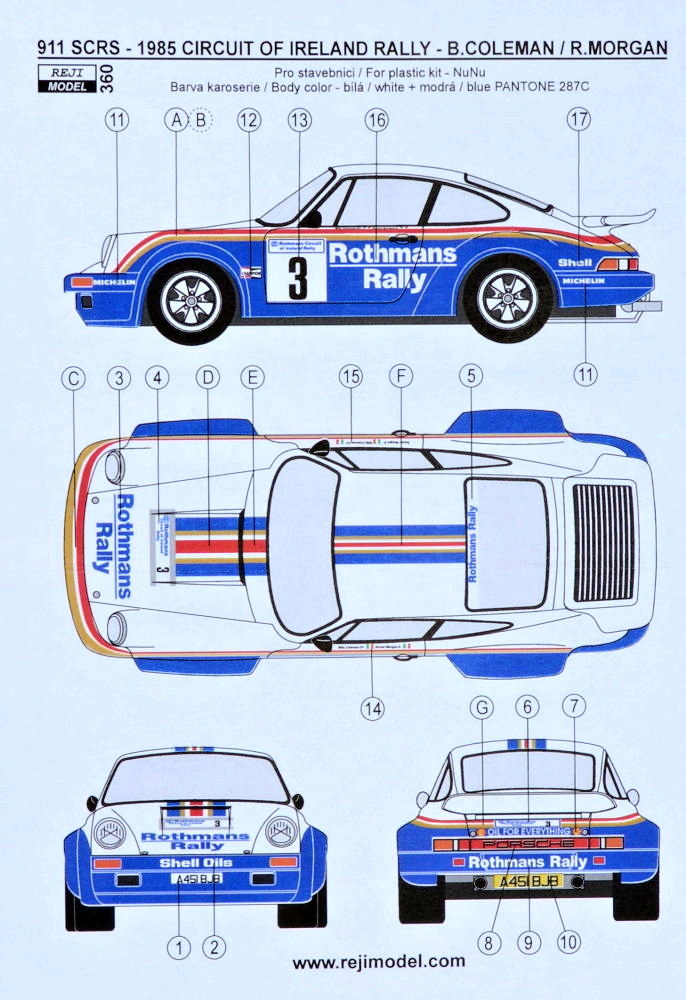 1/24 911 SC RS 'Rothmans' Circuit of Ireland 1985