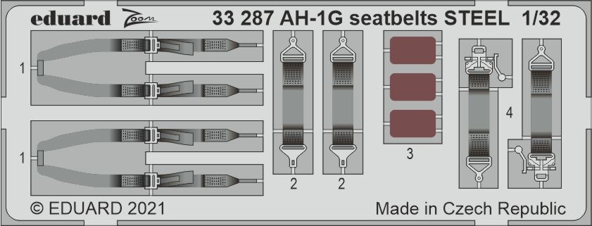 1/32 AH-1G seatbelts STEEL (ICM)