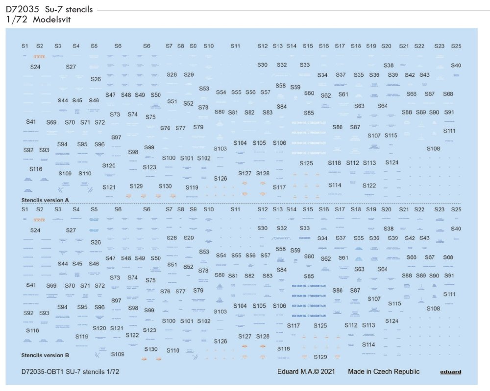 1/72 Decals Su-7 stencils (MSVIT)