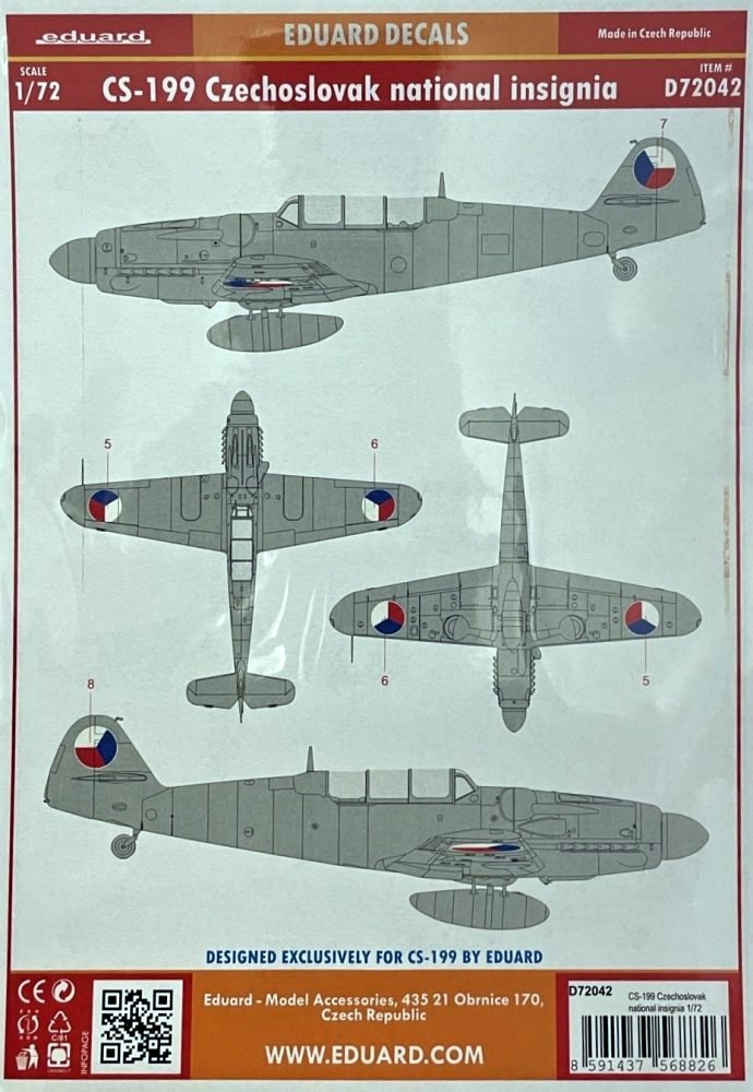 1/72 Decals CS-199 Czechoslovak national insignia 