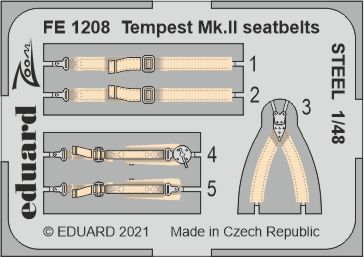 1/48 Tempest Mk.II seatbelts STEEL (EDU)
