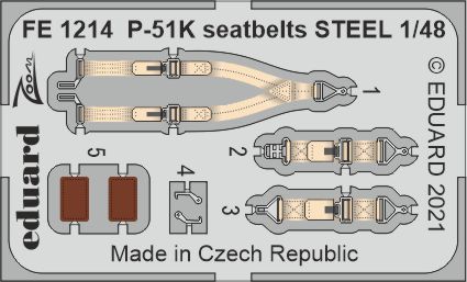 1/48 P-51K seatbelts STEEL (EDU)