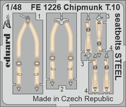 1/48 Chipmunk T.10 seatbelts STEEL (AIRF)