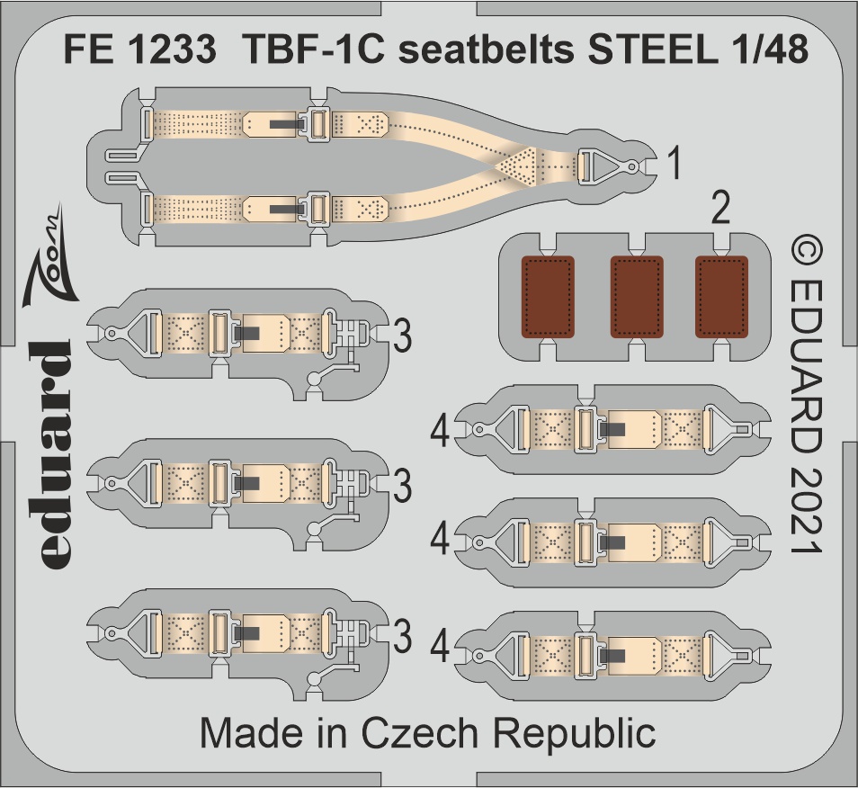 1/48 TBF-1C seatbelts STEEL (ACAD)