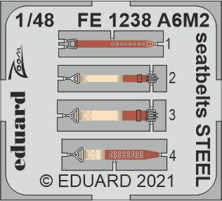 1/48 A6M2 seatbelts STEEL (EDU)