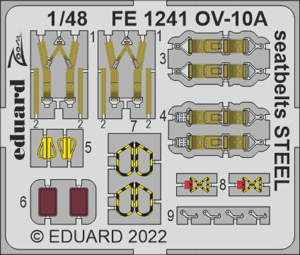 1/48 OV-10A seatbelts STEEL (ICM)