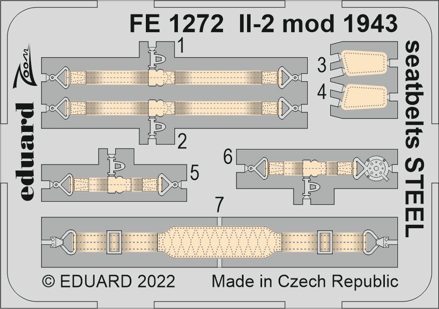 1/48 IL-2 mod. 1943 seatbelts STEEL (ZVE)