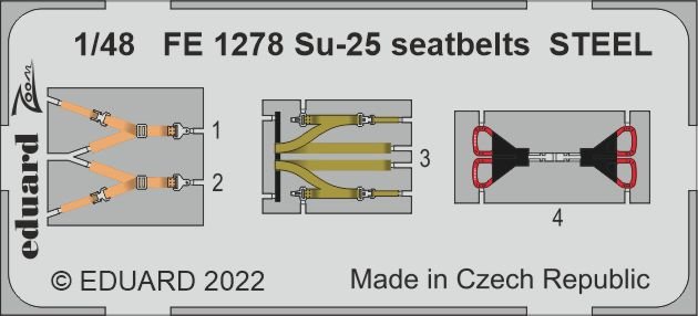 Eduard Zoom FE836 1/48 Sukhoi Su-25UB/UBK seatbelts STEEL Smer 