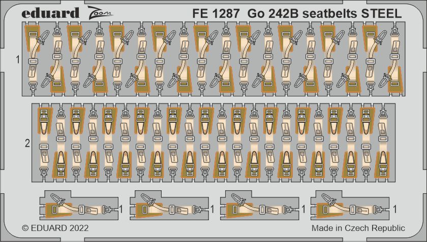 1/48 Go 242B seatbelts STEEL (ICM)