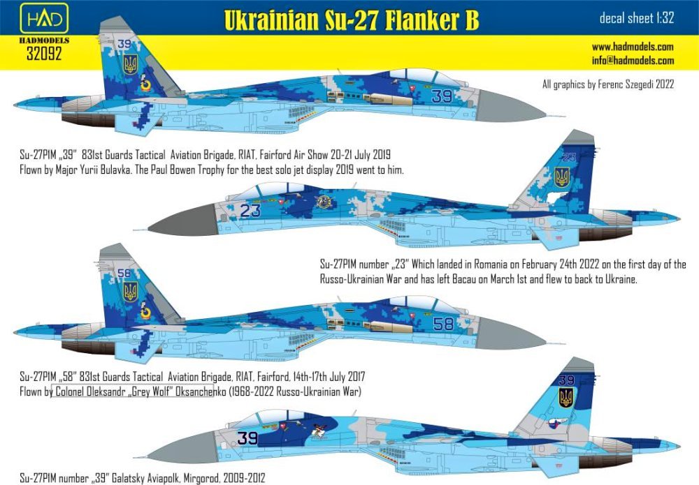 1/32 Decal Ukrainian Su-27P1M Flanker B