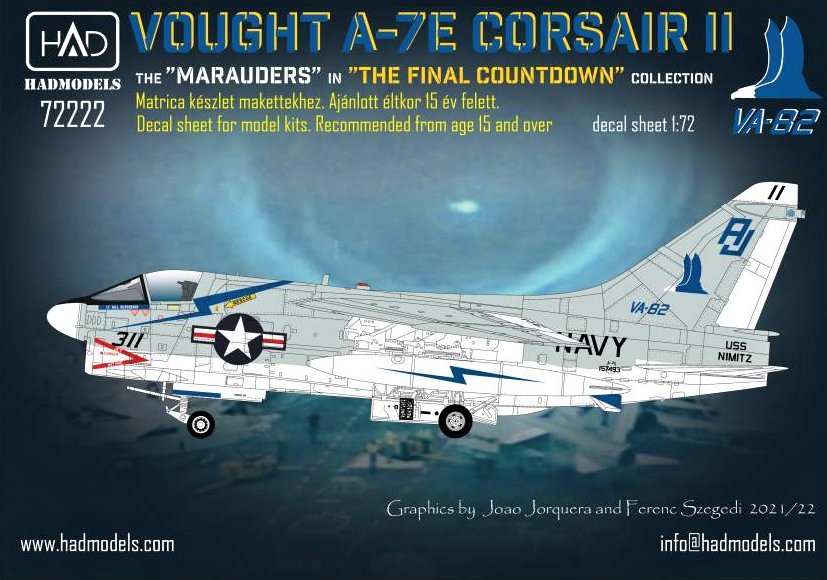 1/72 Decal A-7E Corsair II VA-82  'The Marauders'