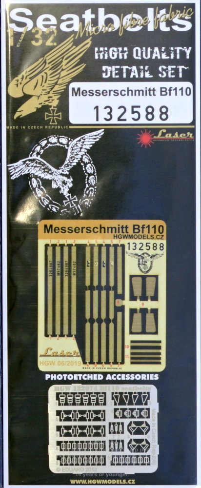 1/32 Seatbelts Messerschmitt Bf 110 (laser)