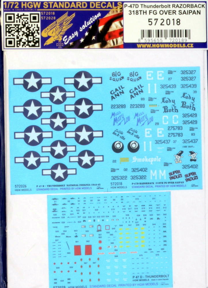 1/72 Decals P-47D Thunderbolt 318th FG over Spain