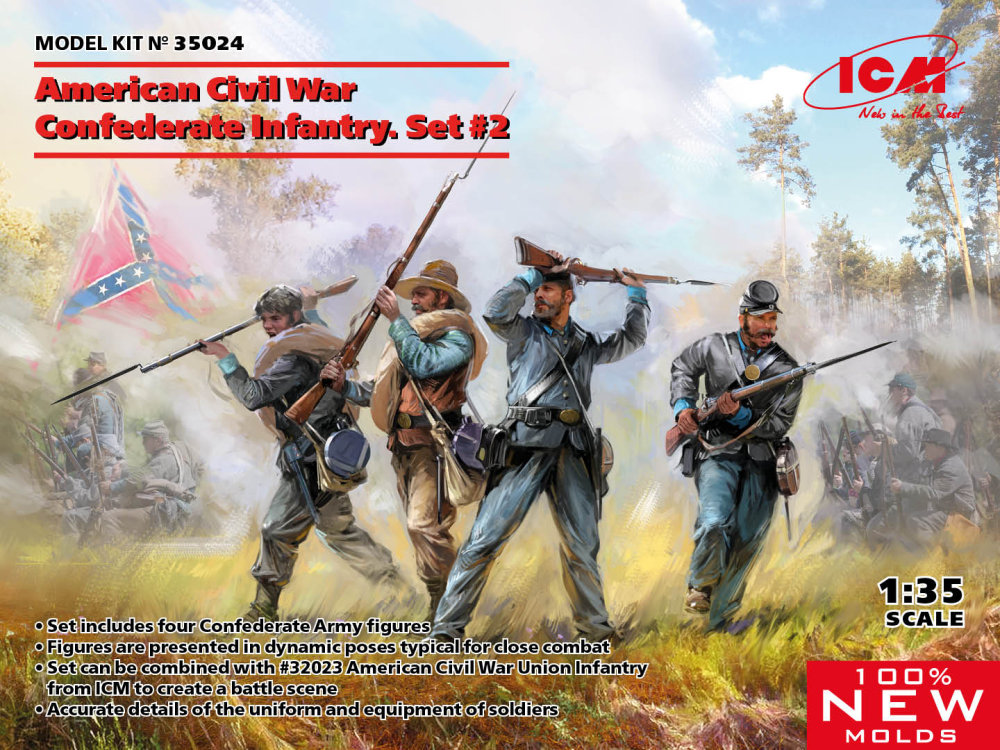 1/35 American Civil War Confeder.Infantry Set No.2
