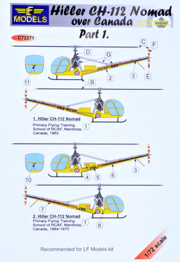 1/72 Decals Hiller CH-112 Nomad over Canada Pt.1