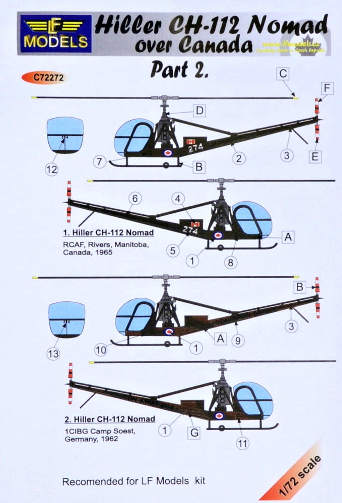 1/72 Decals Hiller CH-112 Nomad over Canada Pt.2