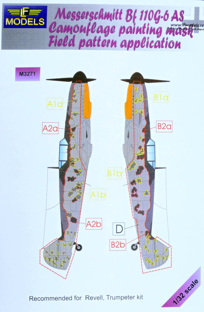 1/32 Mask Bf 110G-6 AS Camoufl.painting (REV,TRUM)