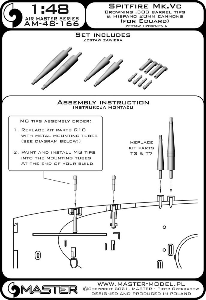 1/48 Spitfire Mk.Vc Hispano 20mm cannons (EDU)