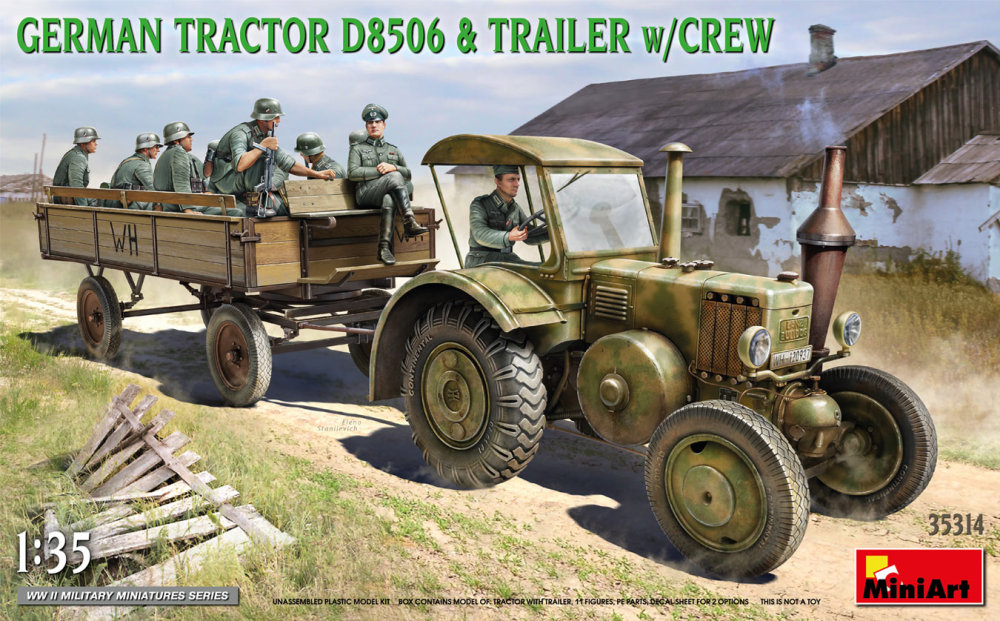 1/35 German Tractor D8506 & trailer w/ crew