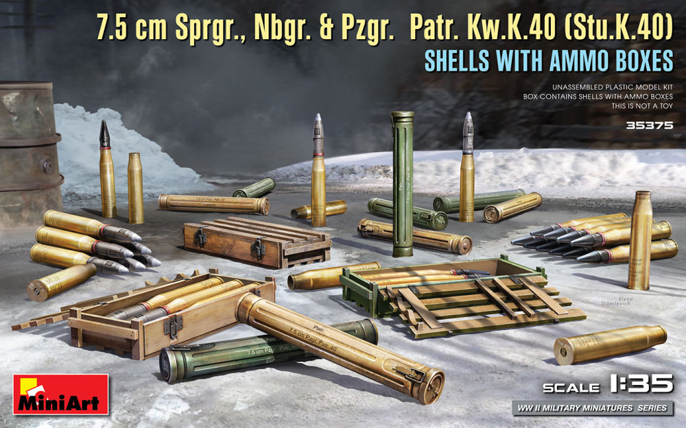 1/35 7.5cm Sprgr,Nbgr.&Pzgr. Patr. Kw.K.40 shells