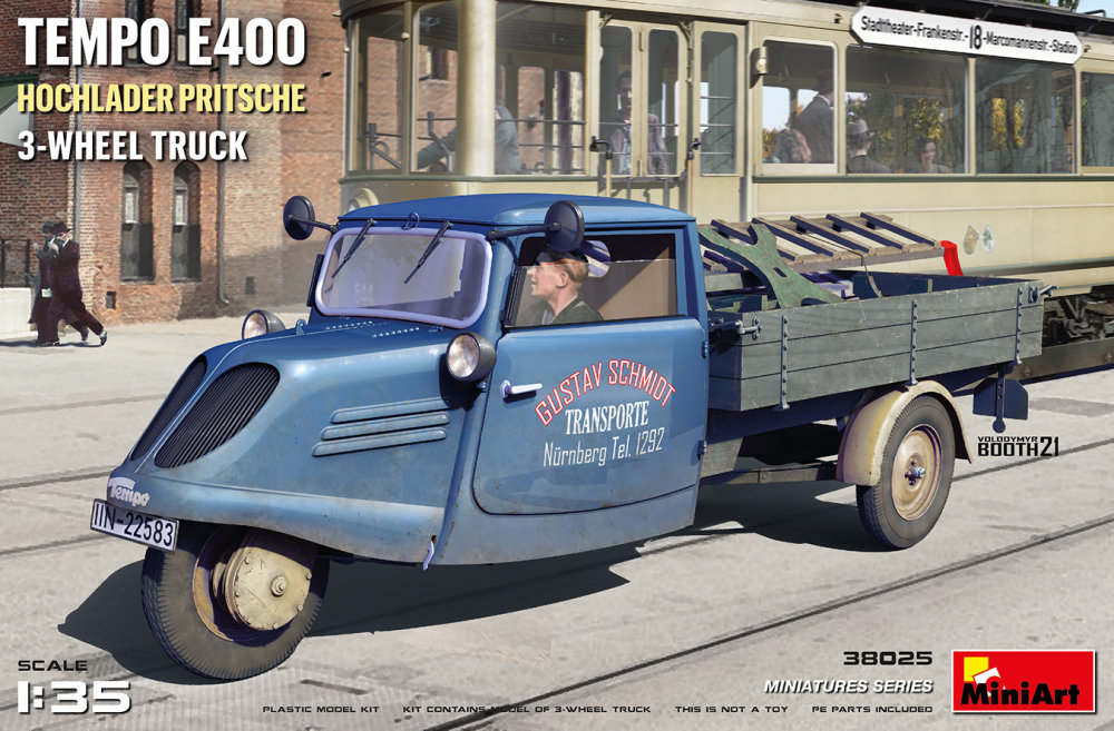 1/35 Tempo E400 Hochlader Pritsche 3-wheel Truck