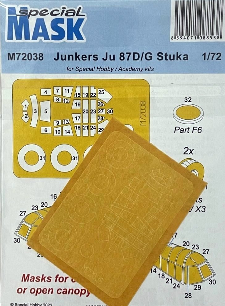 1/72 Mask for Junkers Ju 87D/G Stuka (SP.H./ACAD)