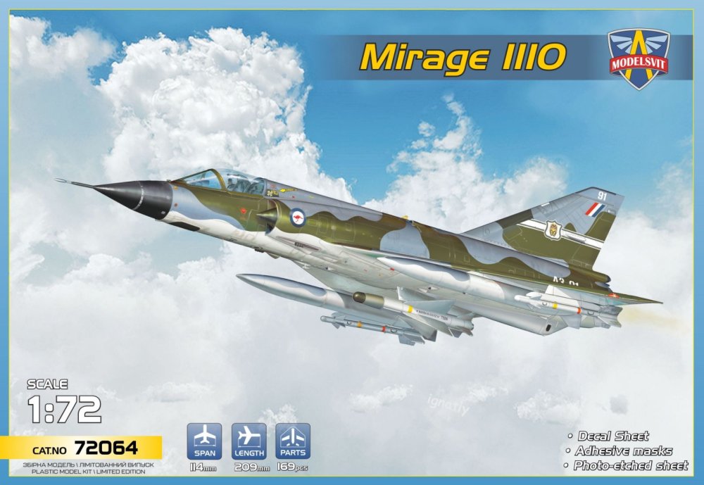 1/72 Mirage IIIO Interceptor (5x camo)