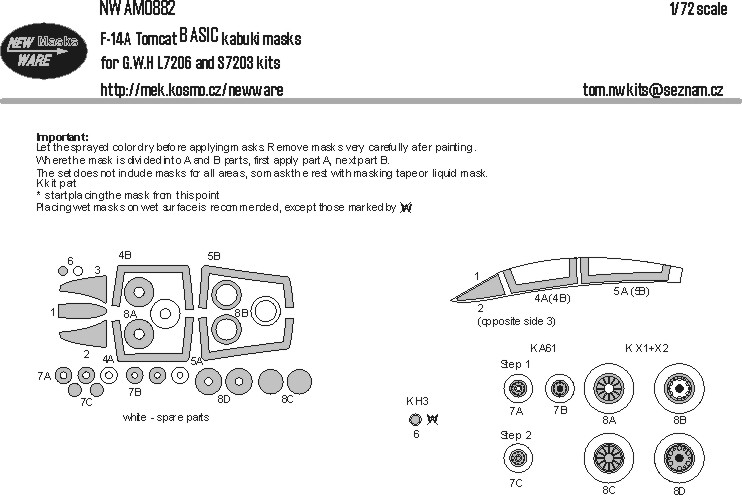 1/48 Mask F-14A Tomcat BASIC (GWH L7206,S7202)