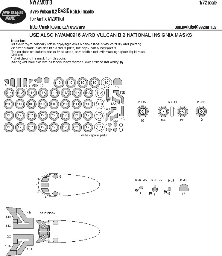 1/72 Mask Avro Vulcan B.2 BASIC (AIRFIX)